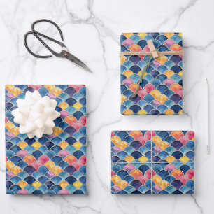Hoja De Papel De Regalo Cuadros de arcoiris acuáticos