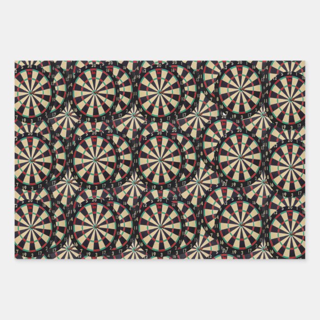 Hoja De Papel De Regalo Cuadros de Bullseye, (Anverso)