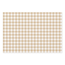 Cuadros de Gingham Beige Claro