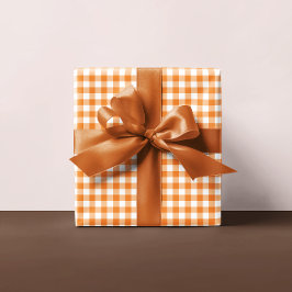 Hoja De Papel De Regalo Cuadros de gingham naranja multi