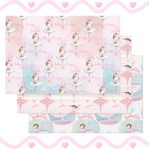 Hoja De Papel De Regalo Cualquier nombre Bonito Ballet Princess Ballerina 