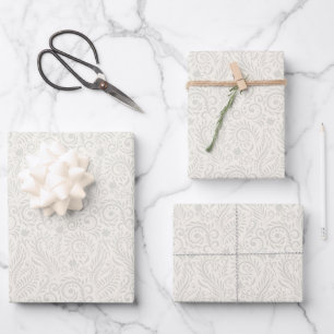 Hoja De Papel De Regalo Cualquier Ocasión Floral Blanca Botánica