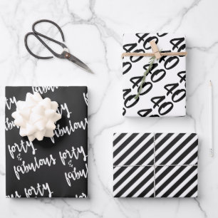 Hoja De Papel De Regalo Cuarenta y fabulosos - 40 cumpleaños divertidos