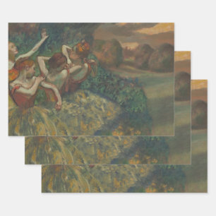 Hoja De Papel De Regalo Cuatro bailarines de Edgar Degas, Ballet Arte Fino