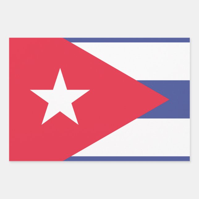 Hoja De Papel De Regalo Cuba Flag Emblem (Anverso)