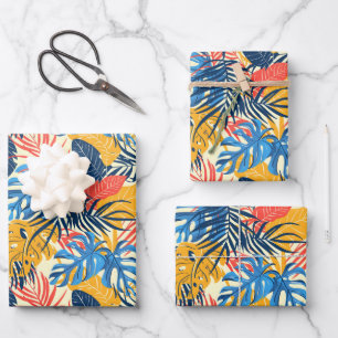 Hoja De Papel De Regalo Cubierta de azulejos tropicales patrón fiesta Envo