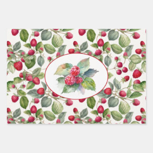 Hoja De Papel De Regalo Cubierta de frambuesas