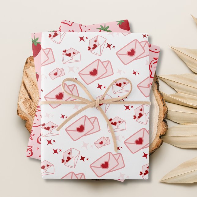 Hoja De Papel De Regalo Cubierta rosada y fresas (Subido por el creador)