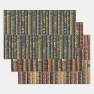 Hoja De Papel De Regalo Cubiertas de Libros Antiguos
