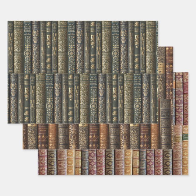 Hoja De Papel De Regalo Cubiertas de Libros Antiguos (Set)