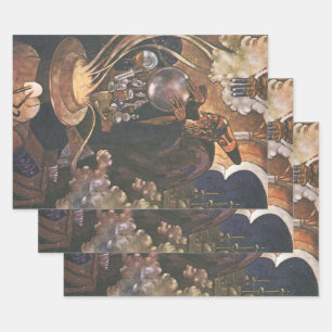 Hoja De Papel De Regalo Cuento de Hadas Antiguo, Aladín y la Lámpara Mágic