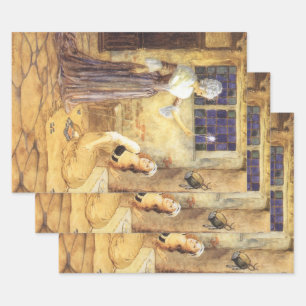 Hoja De Papel De Regalo Cuento de Hadas Vintage Cenicienta con Hada Madrin