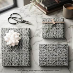 Hoja De Papel De Regalo Cuervo Gótico Gris Carbón Misterioso
