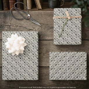 Hoja De Papel De Regalo Cuervo Gótico Gris Carbón Misterioso