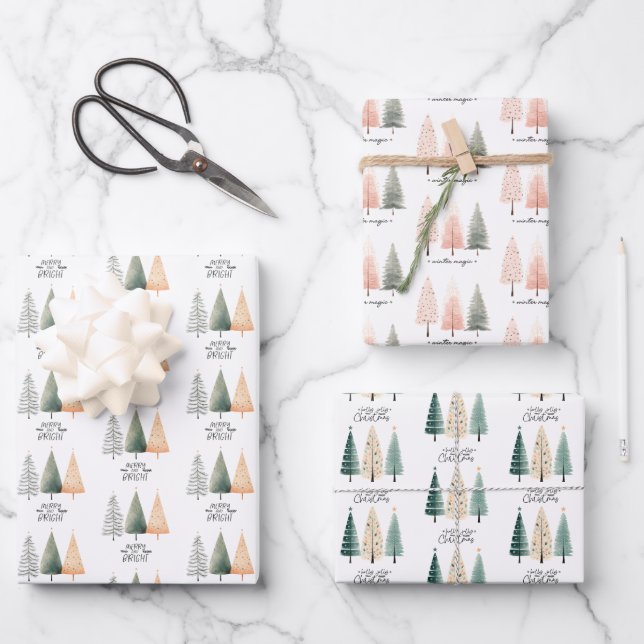 Hoja De Papel De Regalo Cuesta de árbol de Navidad (Anverso)