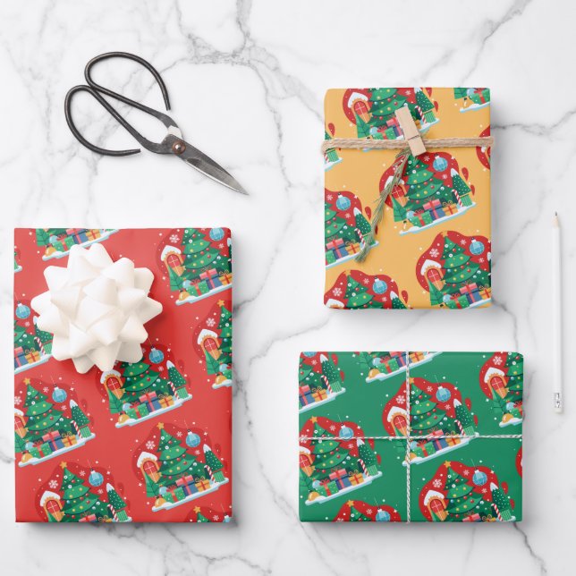 Hoja De Papel De Regalo Cuesta Feliz Navidad (Anverso)