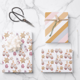 Hoja De Papel De Regalo Cuidada acuarela Snowman y cookies