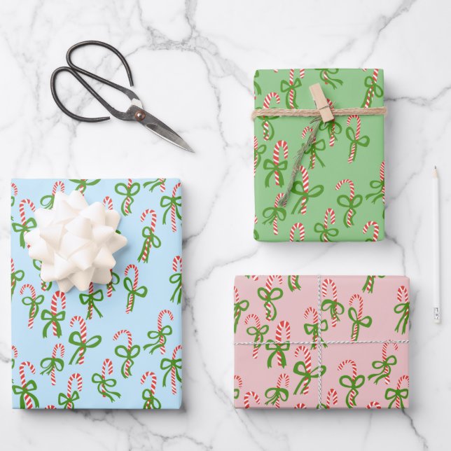 Hoja De Papel De Regalo Cuidados Navidades Candy Canes Navidad Variedad de (Anverso)