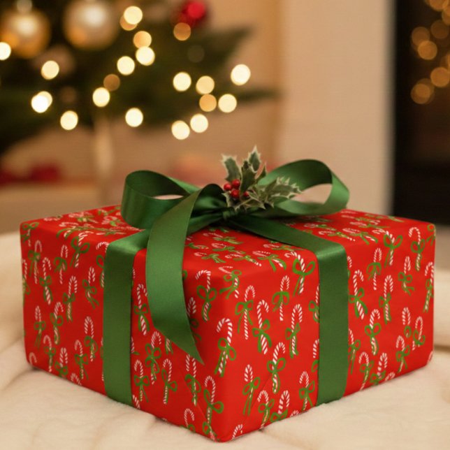 Hoja De Papel De Regalo Cuidados Navidades Candy Canes Navidad Variedad de (Cute Christmas Candy Canes Xmas Holiday Variety Wrapping Paper Sheets
)
