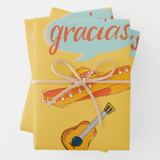 Hoja De Papel De Regalo Cultura española-Fiesta Sombrero, guitarra y flor