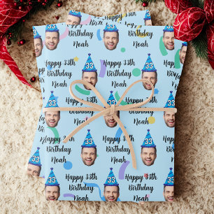 Hoja De Papel De Regalo Cumpleaños 20 30 40 50 60 70 personalizado con ros