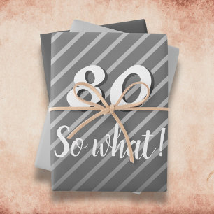 Hoja De Papel De Regalo Cumpleaños 80 Inspirador Moderno Elegante Gris