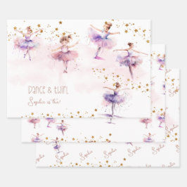 Hoja De Papel De Regalo Cumpleaños de bailarinas y bailarinas giratorias