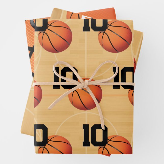 Hoja De Papel De Regalo Cumpleaños de Baloncesto (In situ)