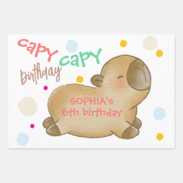 Hoja De Papel De Regalo Cumpleaños de capy capibara