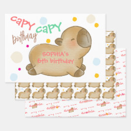 Hoja De Papel De Regalo Cumpleaños de capy capibara