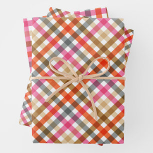 Hoja De Papel De Regalo Cumpleaños de Gingham Moderno