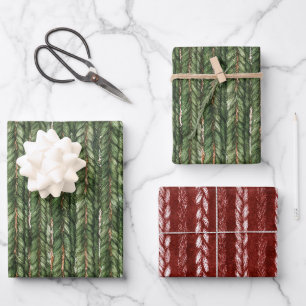Hoja De Papel De Regalo Cumpleaños de hilos verdes tejidos falsos