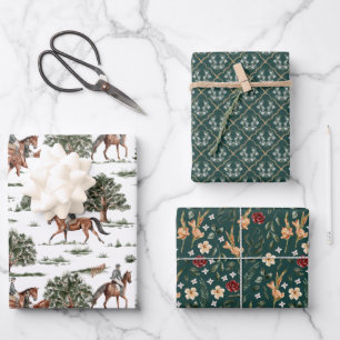 Hoja De Papel De Regalo Cumpleaños de jinete de caballo bonito