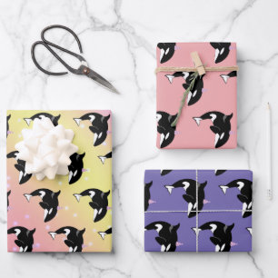 Hoja De Papel De Regalo Cumpleaños de la caza de ballenas asesina de Orca