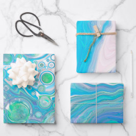 Hoja De Papel De Regalo Cumpleaños de la Marble de Vidrio Marítimo