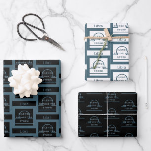 Hoja De Papel De Regalo Cumpleaños de Libra Zodiac