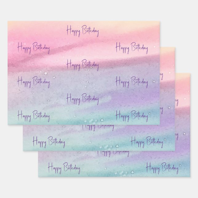Hoja De Papel De Regalo Cumpleaños de Pastels (Set)