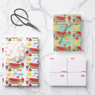 Hoja De Papel De Regalo Cumpleaños de Sandía de Verano