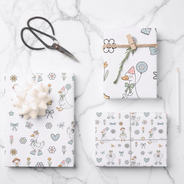 Hoja De Papel De Regalo Cumpleaños de Silly Goose (Anverso)