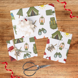 Hoja De Papel De Regalo Cumpleaños de un niño feliz campista