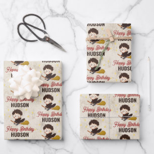 Hoja De Papel De Regalo Cumpleaños del arco mágico de personaje de HARRY P
