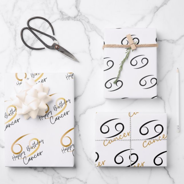 Hoja De Papel De Regalo Cumpleaños del Cáncer (Anverso)