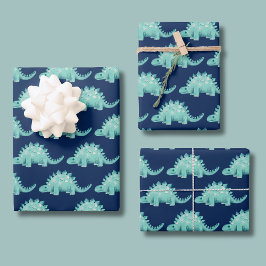 Hoja De Papel De Regalo Cumpleaños del niño dinosaurio