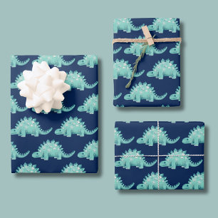 Hoja De Papel De Regalo Cumpleaños del niño dinosaurio