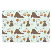 Cumpleaños del oso de Woodland Feliz Oso