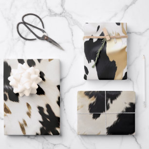 Hoja De Papel De Regalo Cumpleaños del Piel de vaca del Suroeste del Oro B