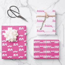 Hoja De Papel De Regalo Cumpleaños Feliz 30 PINK Nombre Personalizado