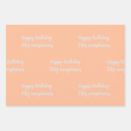 Hoja De Papel De Regalo Cumpleaños Feliz cumpleaños de cada noche bilingüe