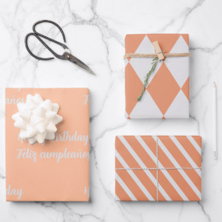 Hoja De Papel De Regalo Cumpleaños Feliz cumpleaños de cada noche bilingüe