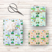 Cumpleaños Feliz de Niños con Tema de Golf de Dino